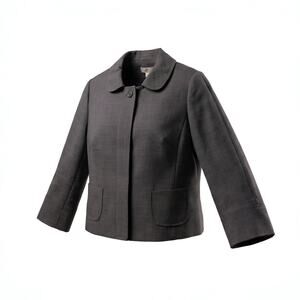 Ann Taylor LOFT Gray Swing Jacket - Peter Pan Collar